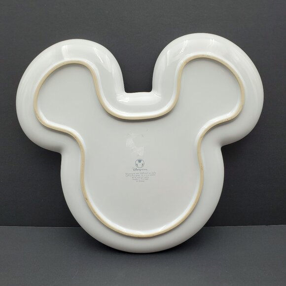 Disney Mickey Mouse Serving Plate Mickey Mouse Head Shaped Large White Platter - Picture 2 of 4